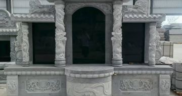 广元 芝麻灰高档墓碑，土墓，可定制