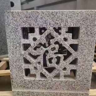广元 芝麻白花岗岩镂空雕花灯笼
