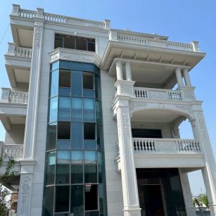 广元 芝麻白花岗岩别墅外墙干挂效果展示