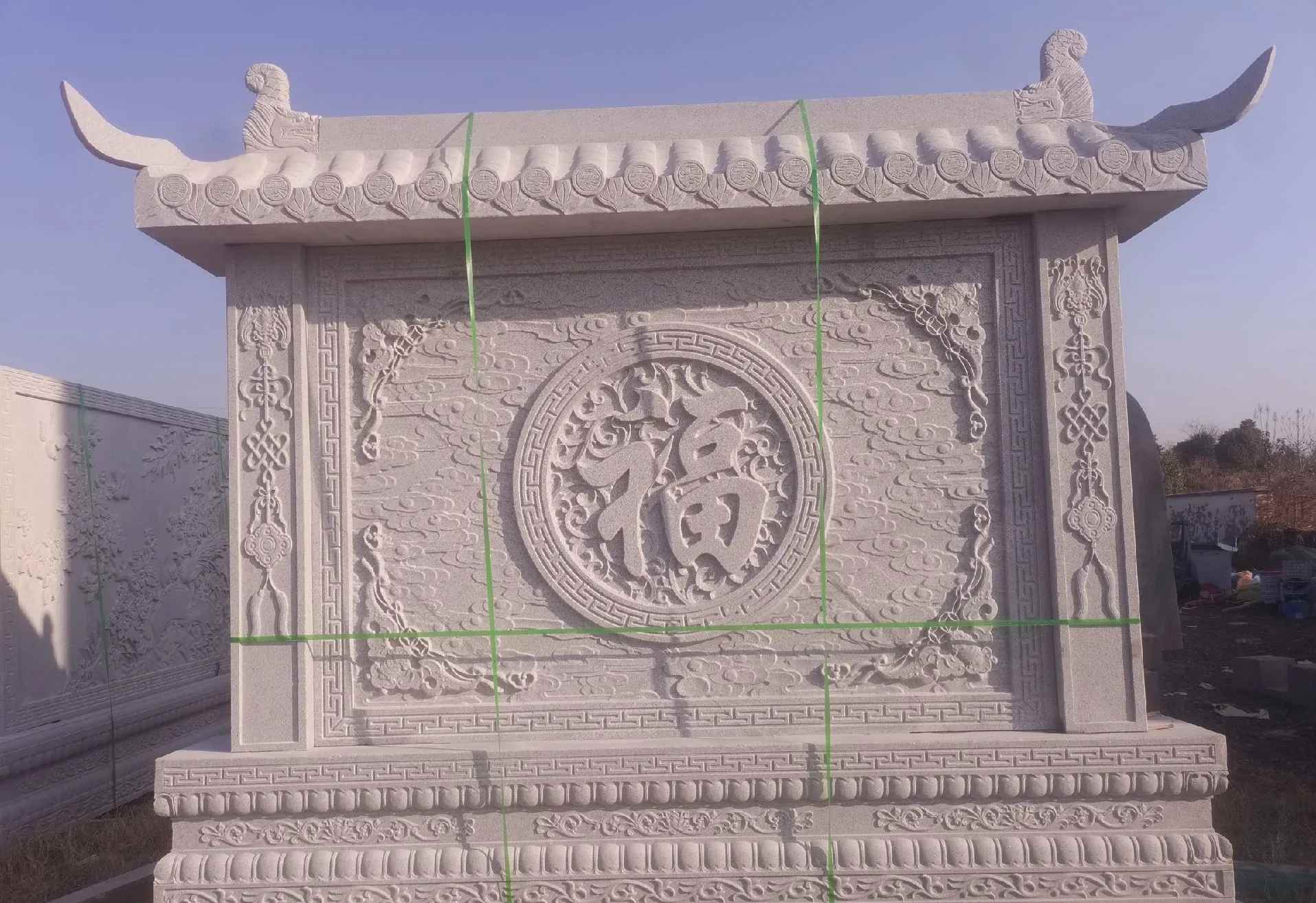 广元 芝麻白花岗岩屏风，照壁，影壁