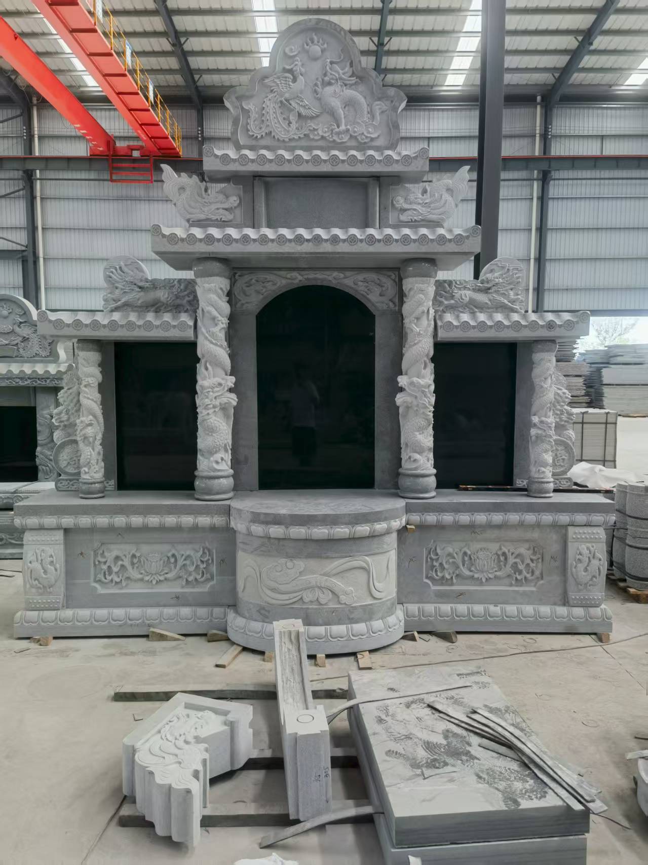 广元 芝麻灰高档墓碑，土墓，可定制