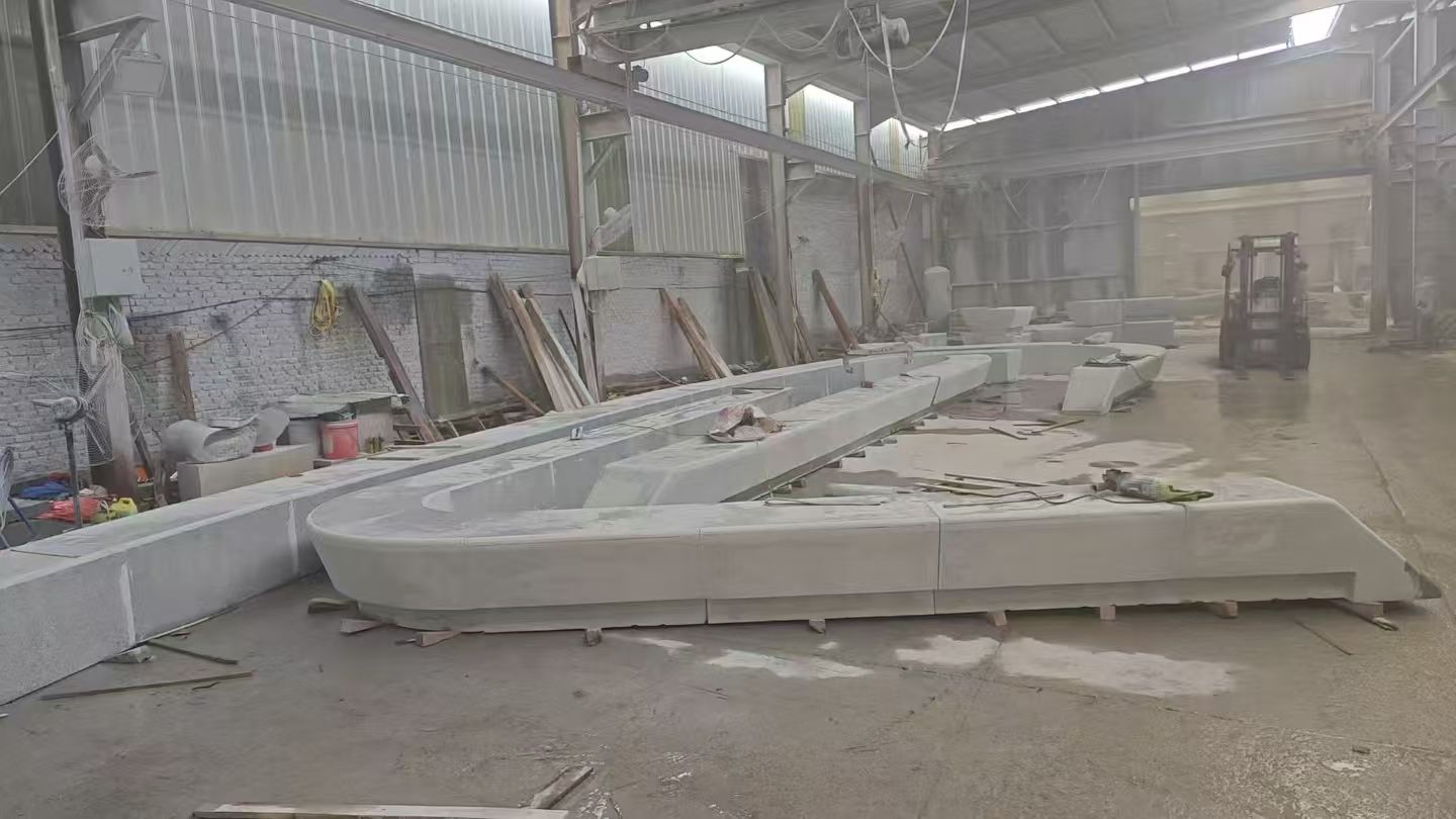 广元 花岗岩整石坐凳拼装