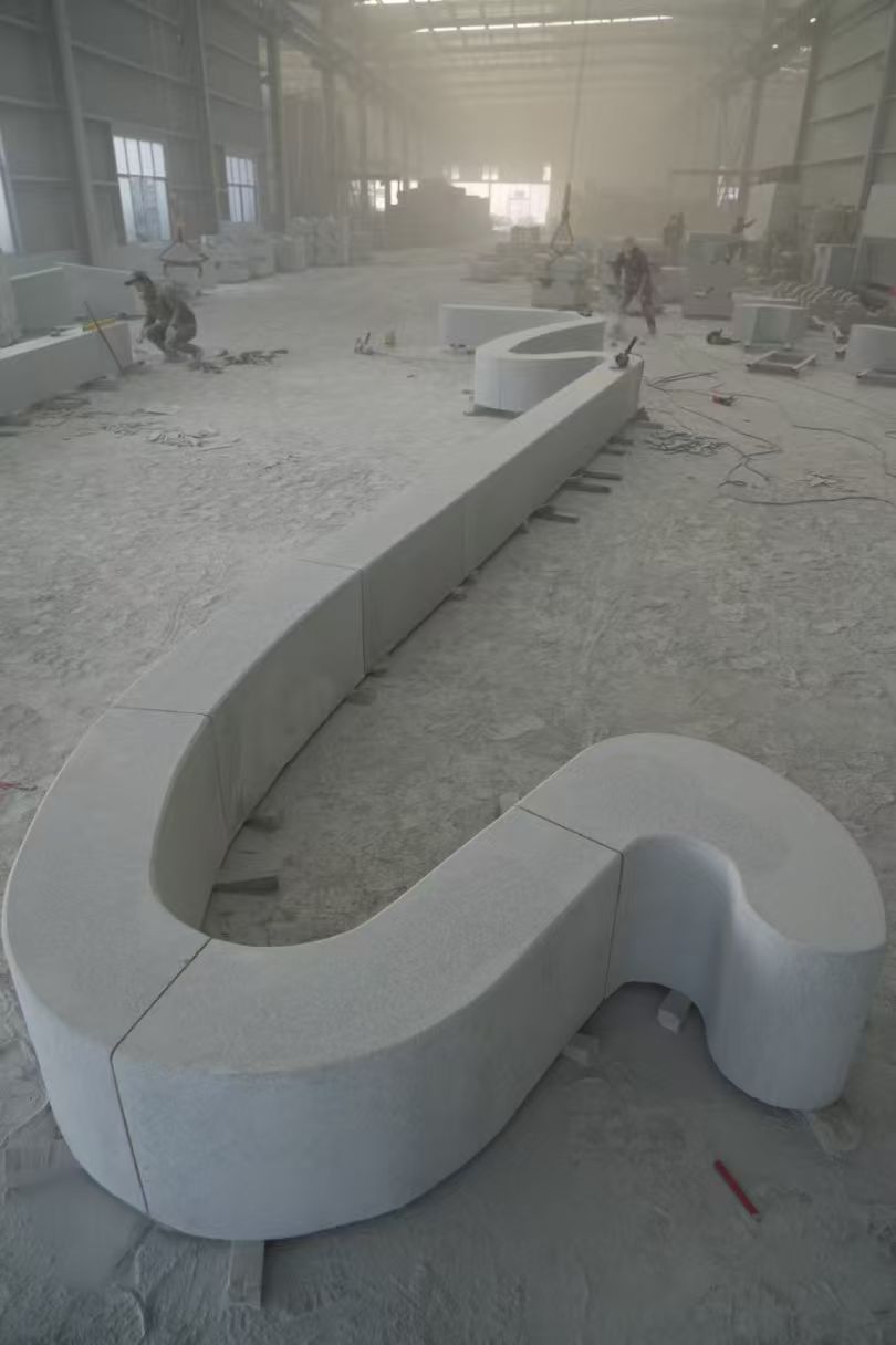 广元 花岗岩整石坐凳拼装